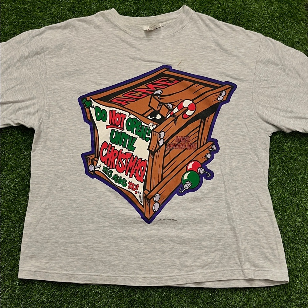 Vintage Taz Warner Bros. Looney Tunes Merry Christmas T-shirt Size XL